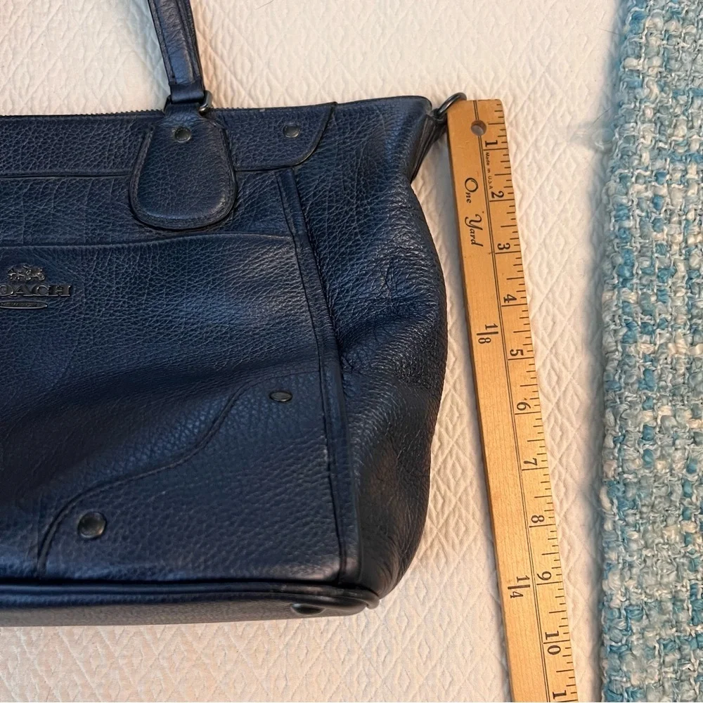 COACH Mickie Satchel Pearlised Blue Leather